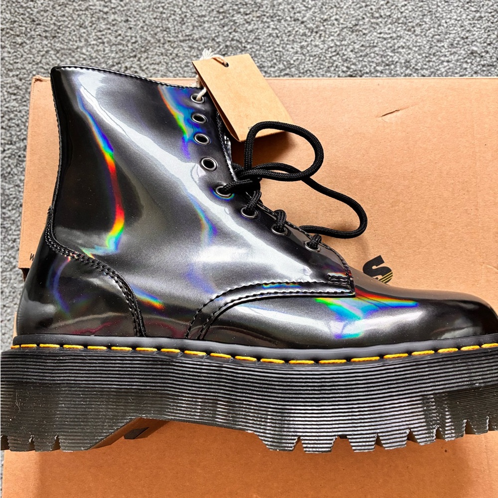 Dr. Martens Iridescent Black Platform Boots
